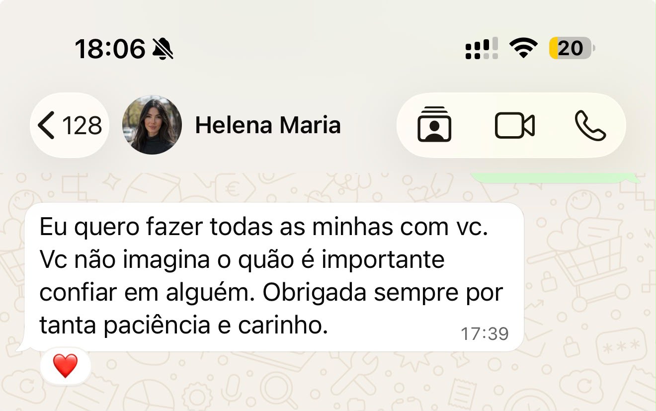 Depoimento de Helena Maria sobre confiança e cuidado
