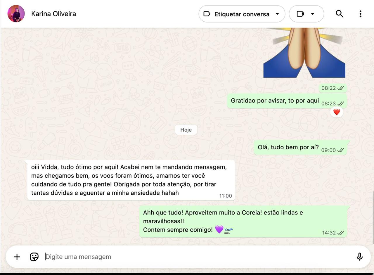 Depoimento de Karina Oliveira sobre viagem à Coreia
